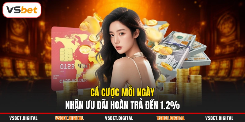 Cá cược mỗi ngày nhận ưu đãi hoàn trả đến 1.2%